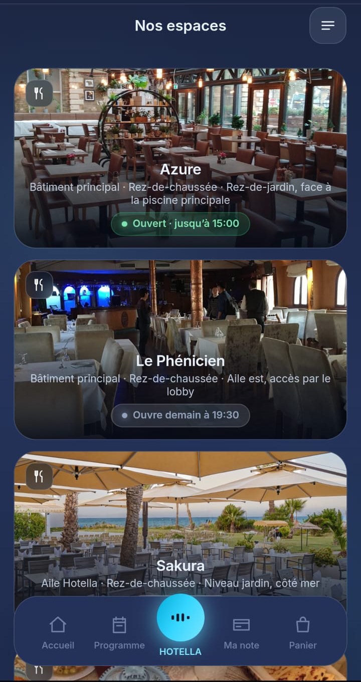 Guest App HOTELLA : Nos espaces